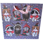 Taška papírová střední - Xmas Cats