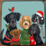 Dóza Festive Dogs 14*14*4 cm