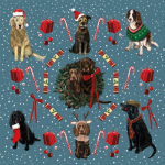 Podložka Xmas Dogs; 10*10 cm