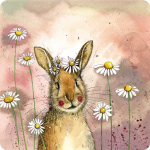 Podložka Rabbit and Daisies 10*10 cm