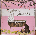 Přání pink Pram - k narození dítěte