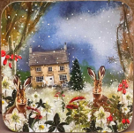 Podložka Xmas Hares; 10*10 cm
