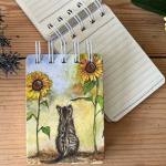 Bloček spirálový Cat in the Sunflowers, A7
