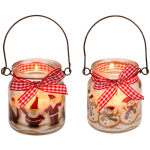 Svíčka "Sněhulák" - ve skle, 6,5 cm - 2 ks