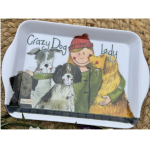 Tác melamin Crazy Dog Lady; 14*21 cm
